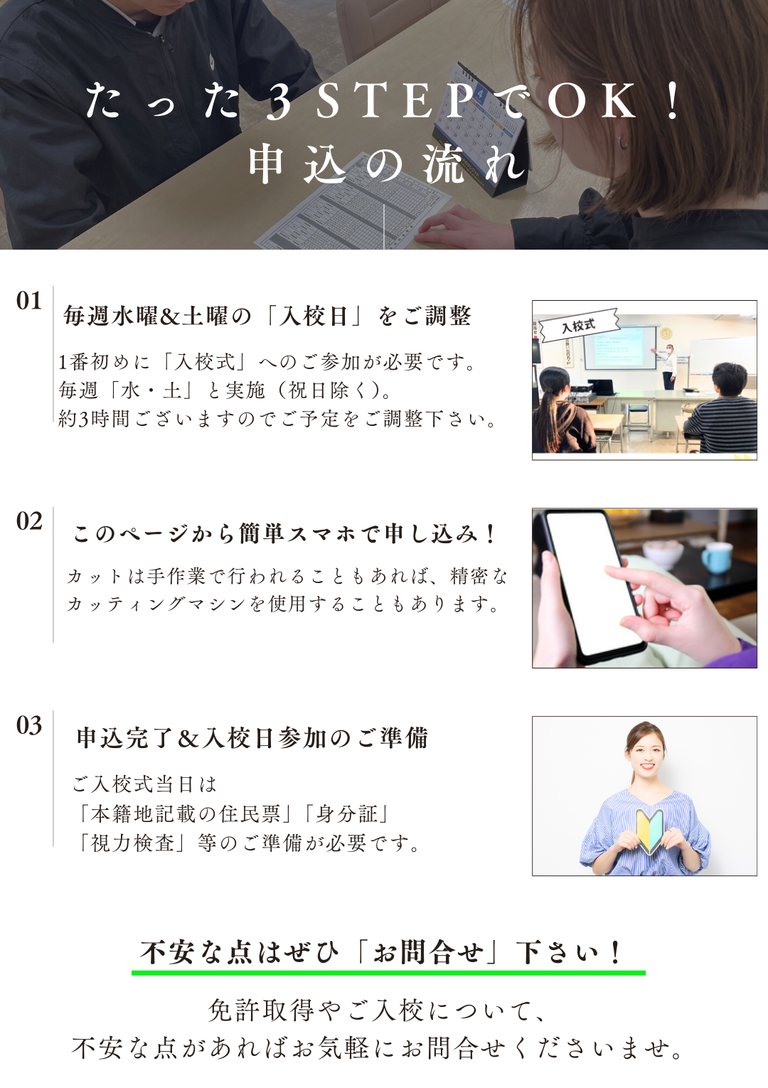 申込ステップ
